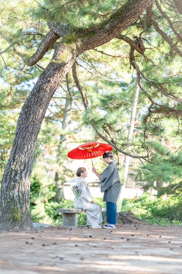 萩のタイトル「萩旅」のポスターにもなったモデルさん。萩ふくやで着物に着替えたら、素敵な写真に収めてください。