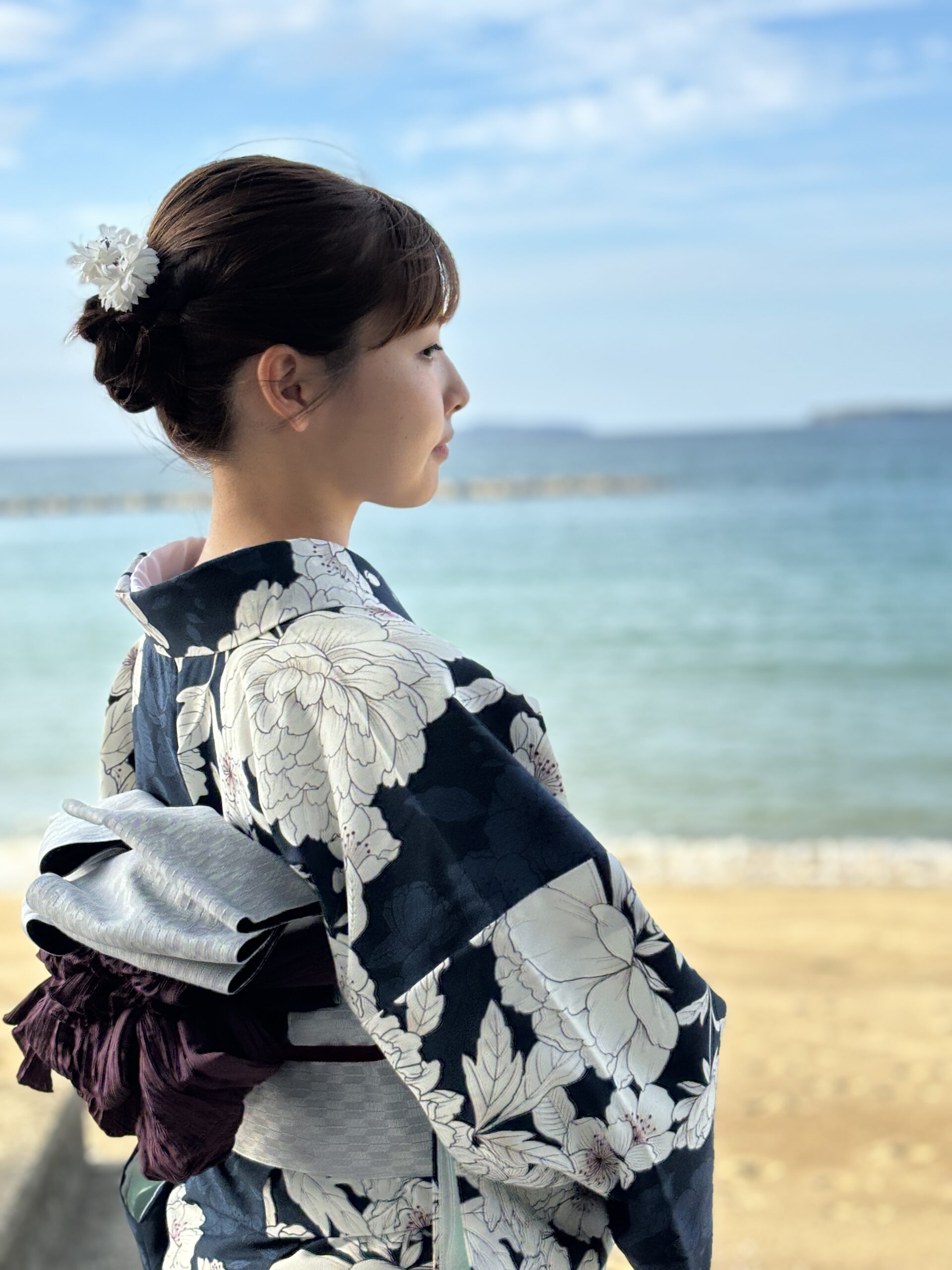 着物ウィークで着物姿の記念撮影