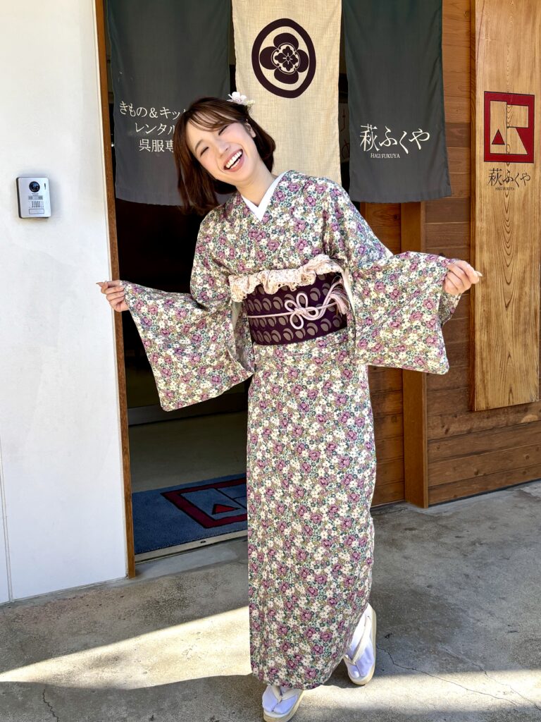 可愛い着物を選んで着付け