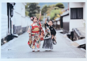 城下町で七五三 写真撮影