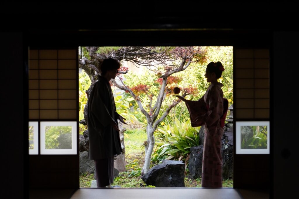 萩の古民家で楽しむ二人