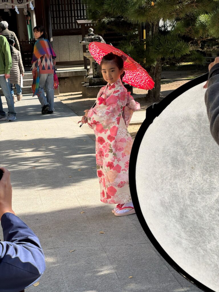 ７歳の厄除けに着物を着て参拝と写真撮影