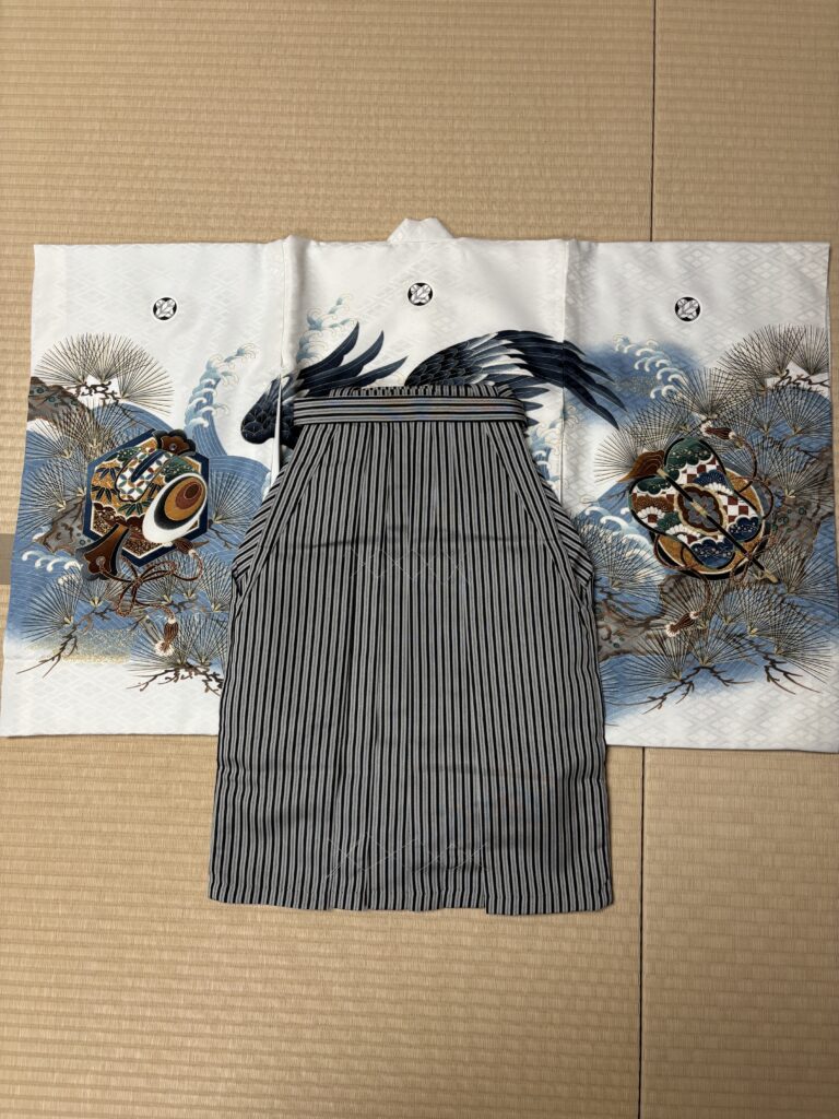 白い色の男児　七五三着物