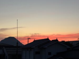 萩市の夕焼け空