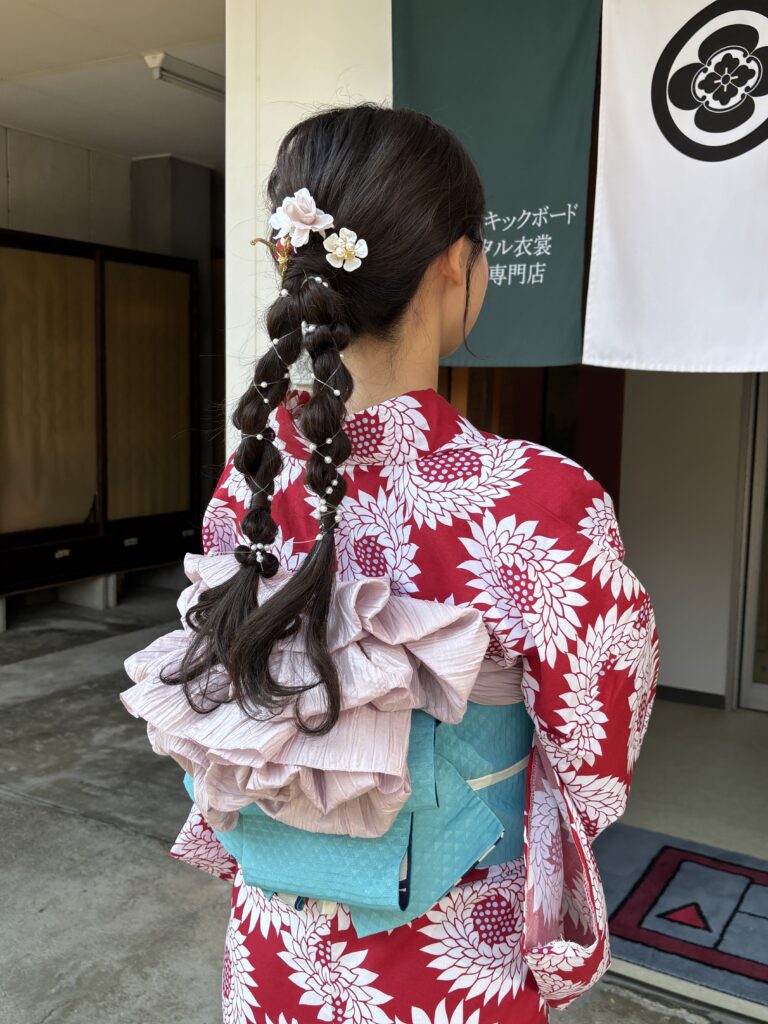 兼頭のぞみさんのパールいっぱいの浴衣用のヘアセット