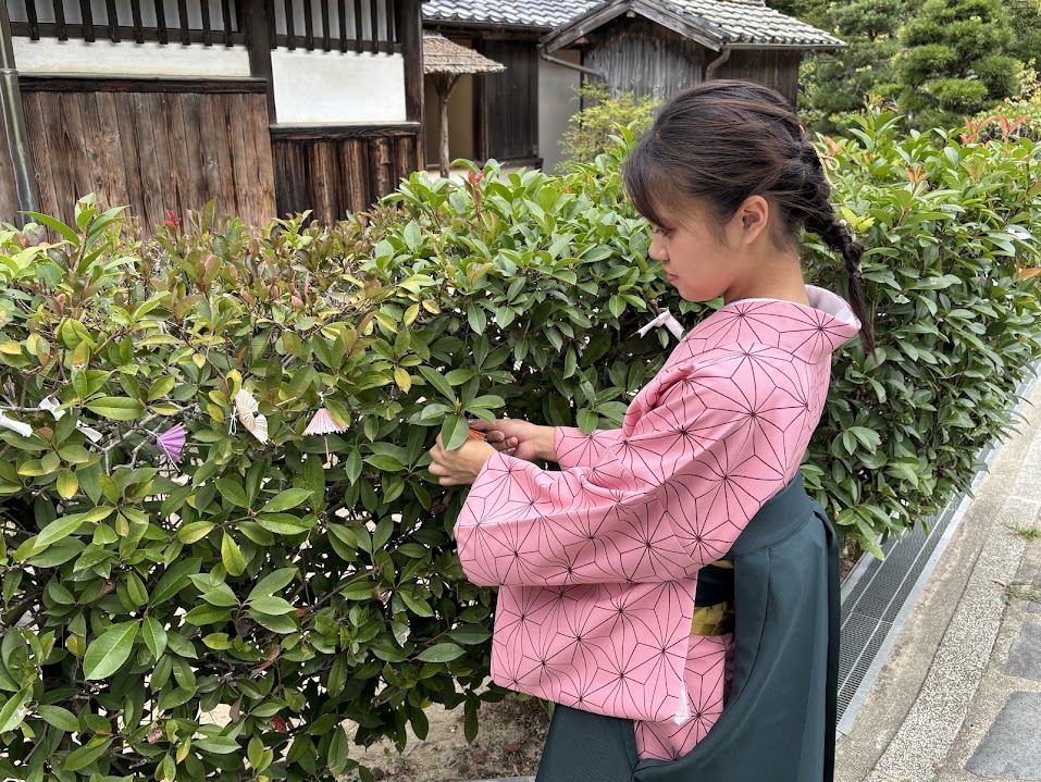 松陰神社で人気の傘のおみくじ
